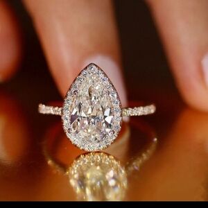 Sparkling 925 Silver Women's Ring - CZ - Size in Photo